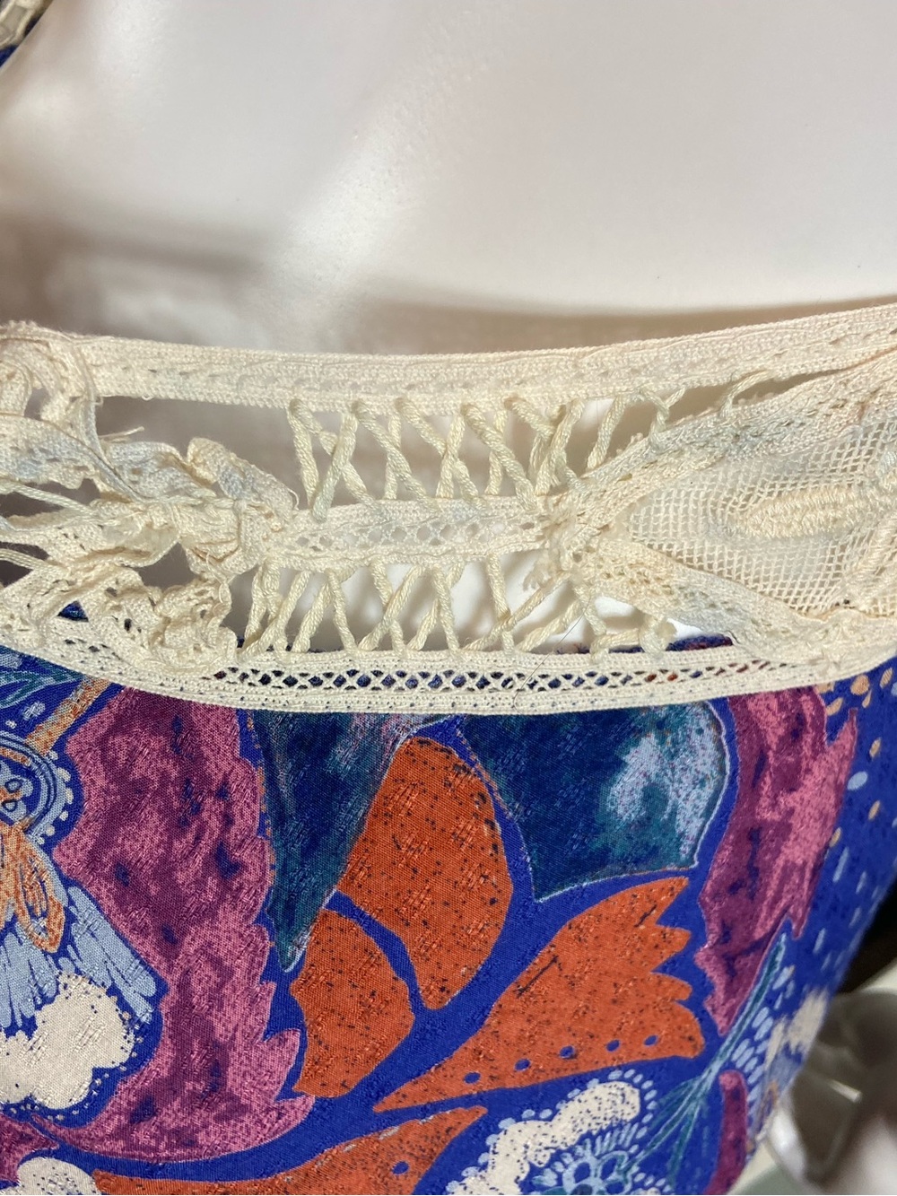 Free People Jolene Floral Crochet Lace Maxi Dress Cobalt Blue Small S - Picture 13 of 15